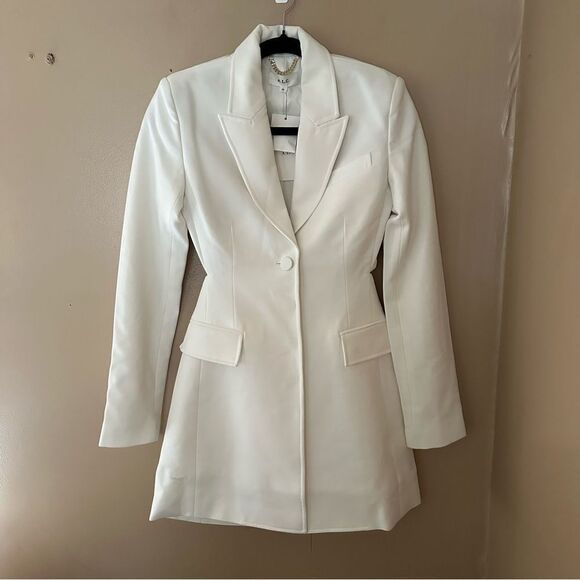 New ALC Carlyle Blazer mini dress cut out back white designer Sz XS 00 - Picture 10 of 13